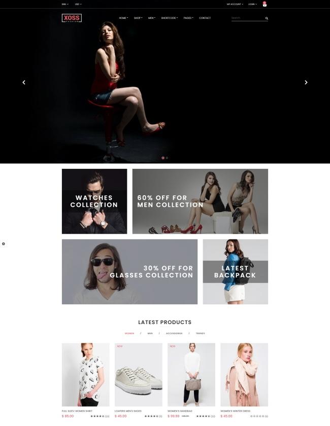 HTML5时尚鞋服电子商城网站模板_珊瑚贝