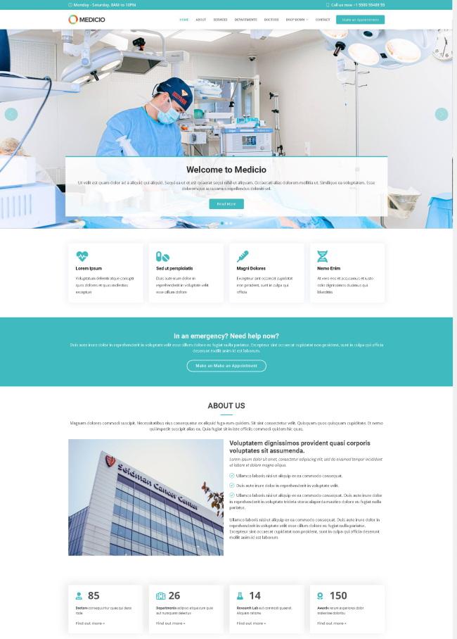 Bootstrap医疗服务机构网站模板_珊瑚贝